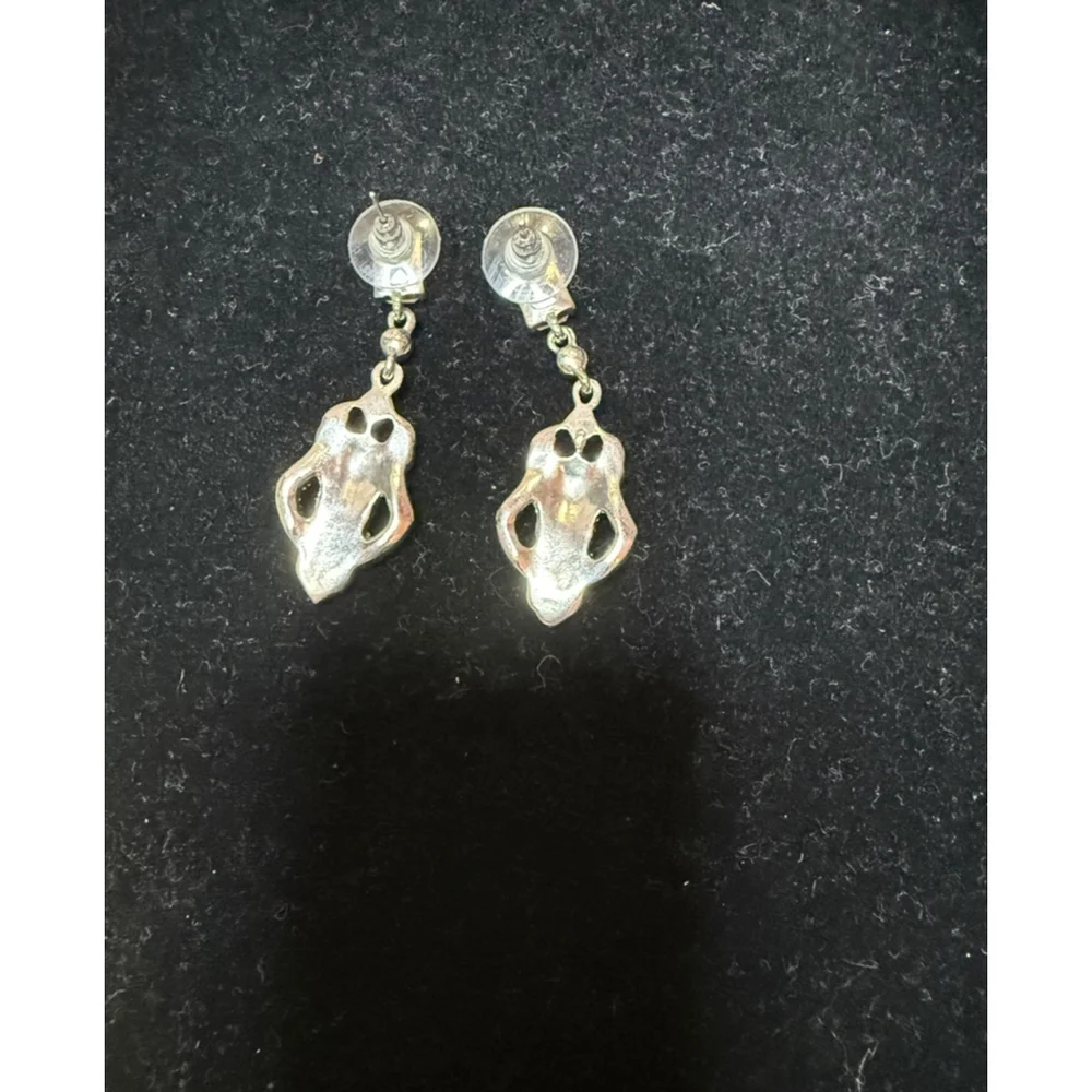 Deco Cubic Zirconia Silver Drop Earrings - Picture 3 of 6